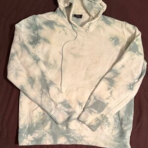 RVCA Pastel Tie-Dye Hoodie - Light Blue and White